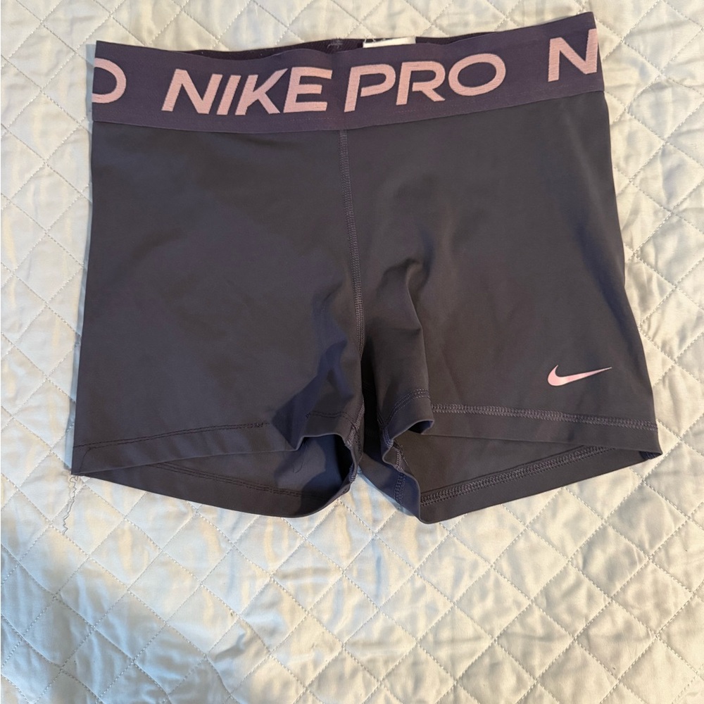 Nike Women's Pro Black and Pink Athletic Shorts